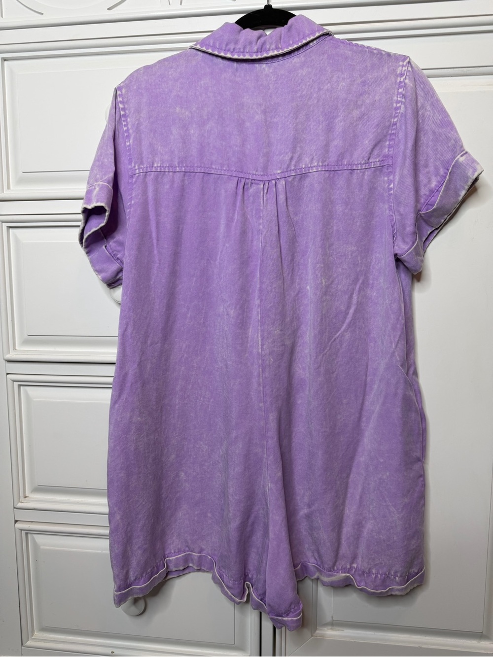 Zenana Lavender Mineral Wash Tencel Romper Size S - Picture 5 of 6